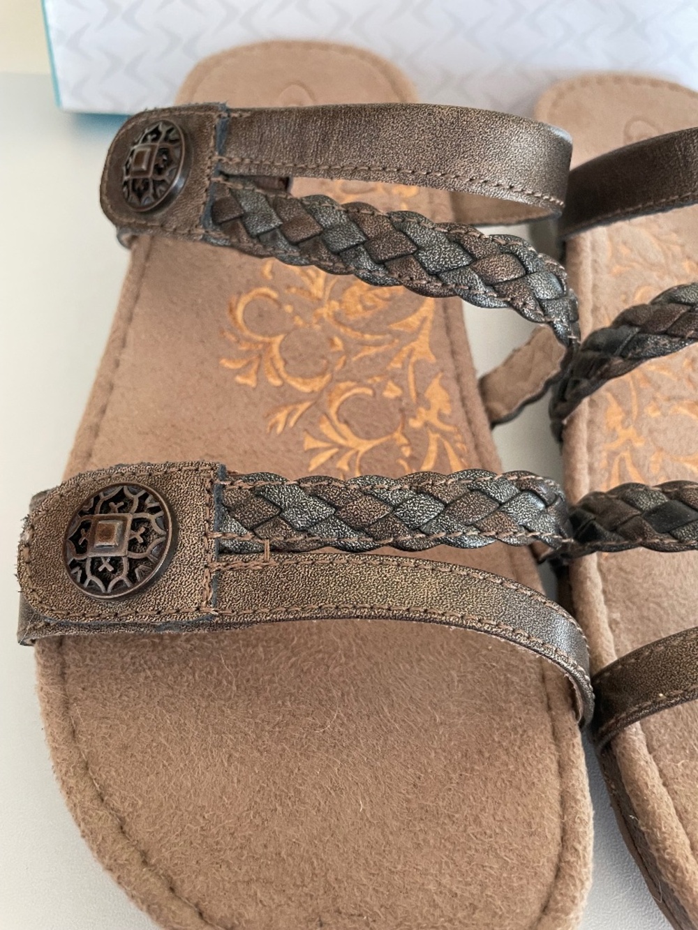 NEW Aetrex Bronze Janey Slide Sandals Womens 7 - Picture 12 of 16